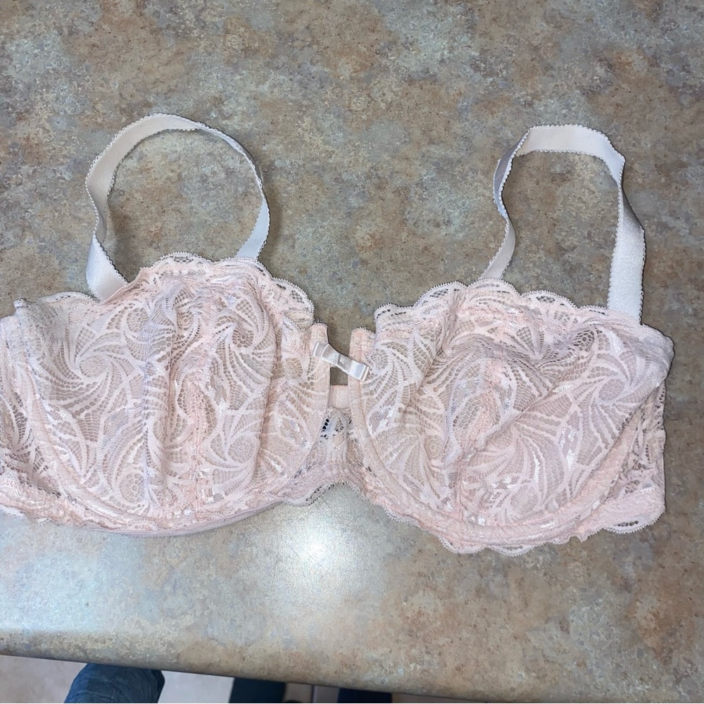 Beautiful Pastel Lace Underwire Bra from Adore Me 44DD 44E Lingerie Light Pink